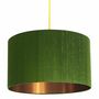 Moss Green Silk Lampshades With Copper Or Gold Lining, thumbnail 3 of 11
