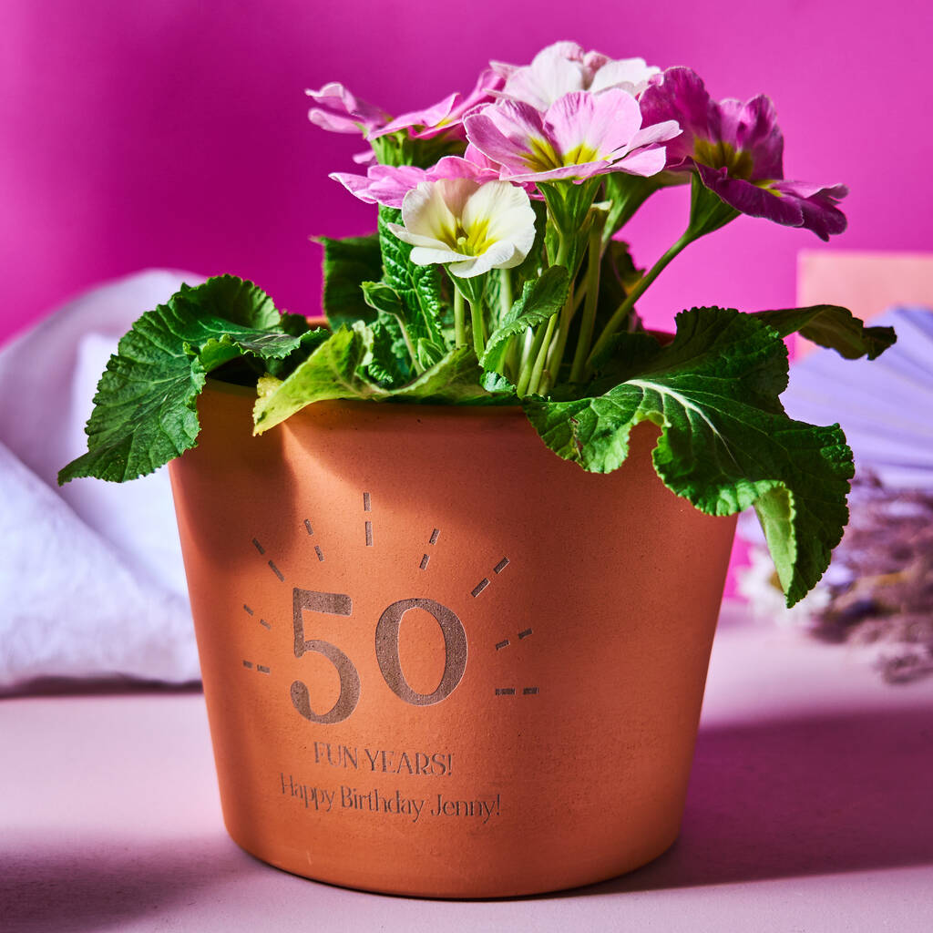 Milestone Birthday Personalised Terracotta Plant Pot