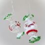 Set Of Four Glass Sweetie Hanging Decorations, thumbnail 2 of 5