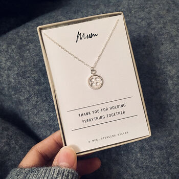 Silver Button Necklace. Thank You Mum Gift, 5 of 5