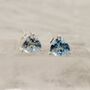 Blue Topaz Sterling Silver Stud Earrings, thumbnail 2 of 12