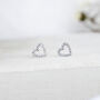 Sterling Silver Twinkling Open Heart Stud Earrings, thumbnail 3 of 8