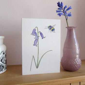 Bluebell And Bee Any Occasion Greetings Card, 6 of 8
