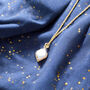 Gold Plated Rhombus Pearl Pendant Necklace, thumbnail 1 of 7