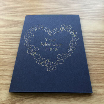 Personalised Thinking Of You Heart Flower Wreath Card, 4 of 9