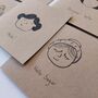 'Doodle Faces' Blank Greeting Card Pack, thumbnail 5 of 5