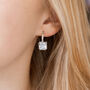 Square Crystal Huggie Hoop Earrings, thumbnail 1 of 3