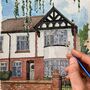 Personalised House Illustration In Watercolour, thumbnail 5 of 10