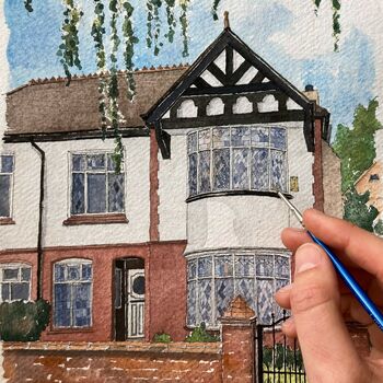 Personalised House Illustration In Watercolour, 5 of 10