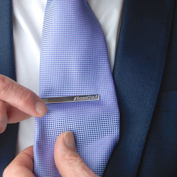 Personalised #Boss Dad Tie Clip, 3 of 9