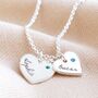 Personalised Swarovski Double Heart Charm Necklace, thumbnail 2 of 8