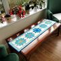 Table Runner With Star Patchwork In Blues And Greens, thumbnail 1 of 10