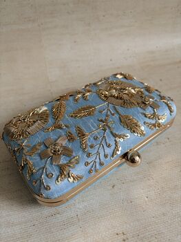 Sky Blue Rectangular Clutch Bag, 6 of 8