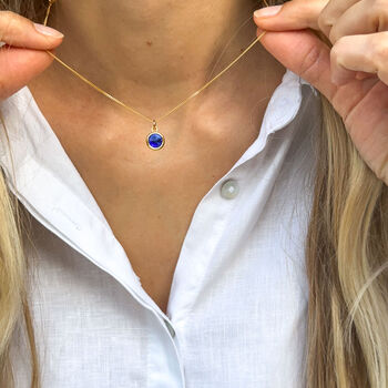 September Birthstone Sapphire Crystal Necklace, Birthday Gift For Her, 11 of 11