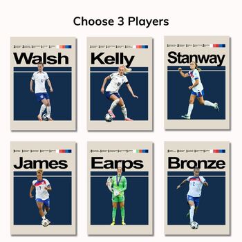 Set Of Three Women’s England Posters – Lionesses Wall Art, 6 of 6