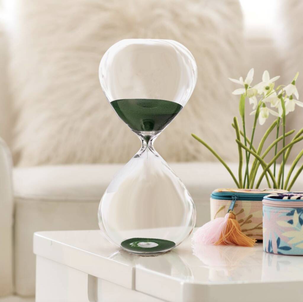 Pols Potten Sandglass Timer With Green Sand, 1 of 3