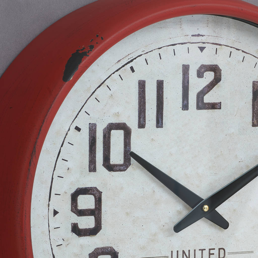 Red Grosvenor Wall Clock By horsfall & wright