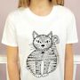 Colour In Childrens Cat T Shirt, thumbnail 1 of 11