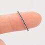 Sterling Silver Sapphire Blue Cz Skinny Crystal Band Ring, thumbnail 6 of 12