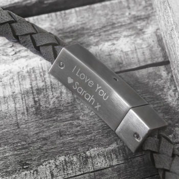 Personalised Brushed Steel Hidden Message Bracelet, 10 of 10