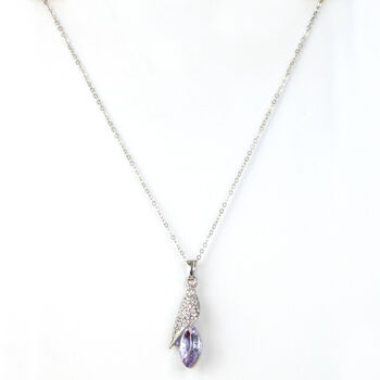 Pointed Teardrop Crystal Pendant Necklace, 2 of 7