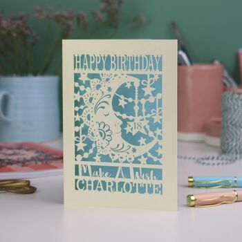 Personalised Laser Cut Birthday Card Make A Wish, 5 of 9