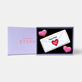 Personalised Secret Love Message Valentine's Letterbox Iced Cookie, 6 of 12