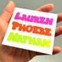 Personalised Kids Graffiti Name Sticker For Parties, thumbnail 1 of 8