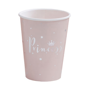 Pink And Silver Foiled Princess Party Paper Cups, 2 of 3