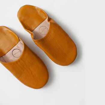 Women's Basic Moroccan Leather Slippers By Bohemia | notonthehighstreet.com