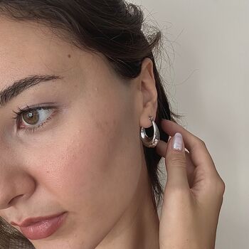 Chunky Modern Hoop Earrings, 2 of 6