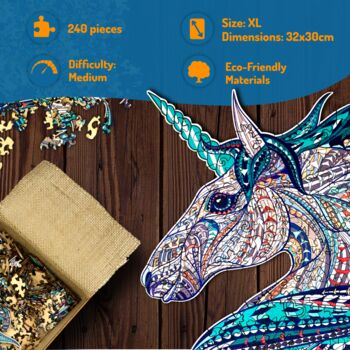 Unicorn Wooden Jigsaw Puzzle For Adults With 250 Pieces, 3 of 5