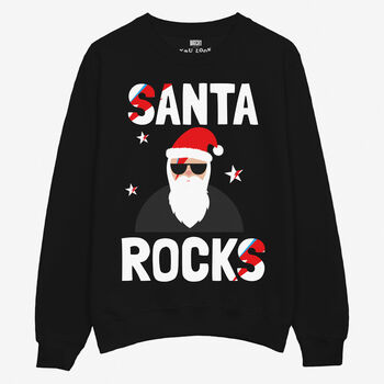 Santa Rocks Women's Christmas Jumper, 5 of 6