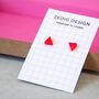 Handmade Neon Pink Triangle Stud Earrings – Fun Resin Jewellery Gift For Her, thumbnail 3 of 4