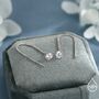 Minimalist Cz Threader Earrings In Sterling Silver, thumbnail 2 of 11
