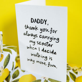 Funny “Thank You For Carrying My Scooter” Card For Mummy/Daddy, 3 of 5