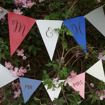 Personalised Colourful Leather Wedding Bunting, 7 of 7