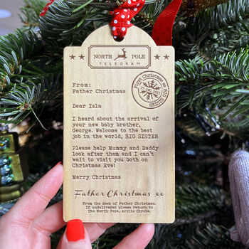 New Sibling Tree Decoration From Father Christmas, 4 of 7