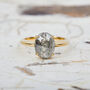 18ct Gold Grey Salt And Pepper Oval Diamond Ring, thumbnail 1 of 5