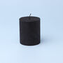G Decor Adeline Onyx Black Textured Retro Pillar Candle, thumbnail 2 of 6