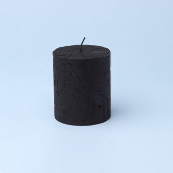 G Decor Adeline Onyx Black Textured Retro Pillar Candle, 2 of 6