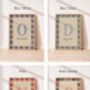 Personalised Illustrated Letter Print With Striped Border, thumbnail 7 of 10