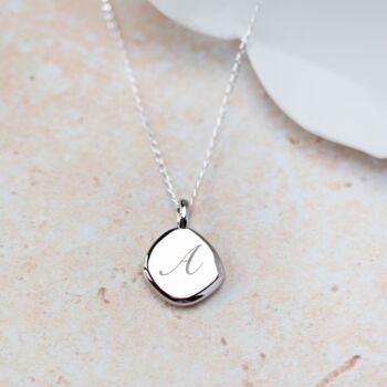 Personalised Pebble Pendant Necklace Sterling Silver, 4 of 5