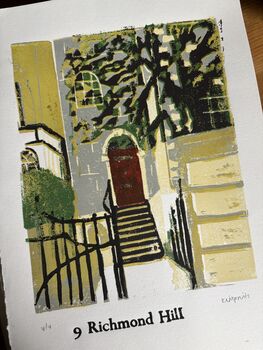 Bespoke Linoprint And Letterpress Home Portrait, 9 of 11