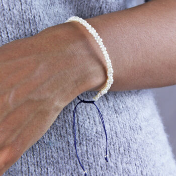 Freshwater Seed Pearl Slider Adjustable Bracelet, 3 of 6
