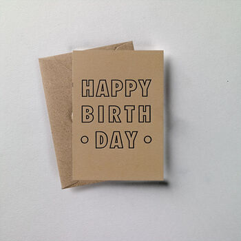 Happy Birthday Small Letterpress Card, 2 of 4