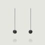 Minimalist Pendant Earrings In Black, thumbnail 2 of 3