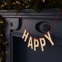Festive Wooden 'Happy' Christmas Bunting, thumbnail 1 of 7