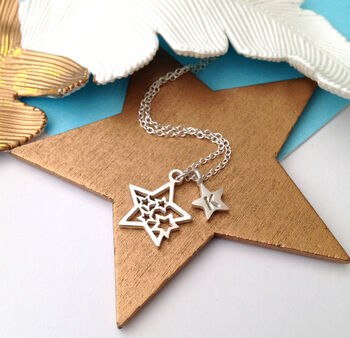 Personalised Graduation Gift Sterling Silver Initial Star Necklace, 6 of 11