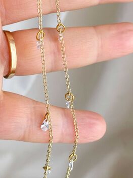 Pear Diamond Five Dangle Necklace, 4 of 7